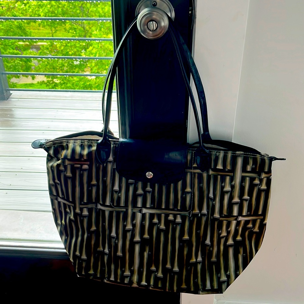 Longchamp le Pliage large bamboo patterned tote